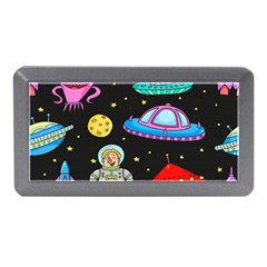 Seamless Pattern With Space Object Ufo Rocket Alien Hand Drawn Element Space Memory Card Reader (mini) by Wegoenart