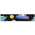 Seamless Pattern With Space Object Ufo Rocket Alien Hand Drawn Element Space Small Flano Scarf Front