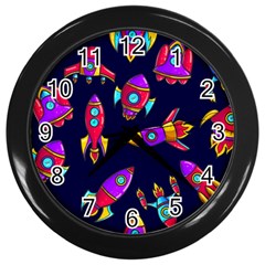 Space Pattern Wall Clock (black) by Wegoenart