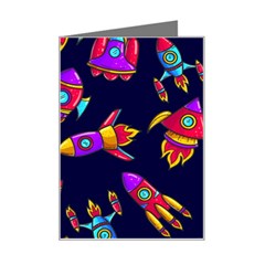 Space Pattern Mini Greeting Card by Wegoenart