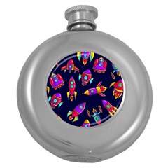 Space Pattern Round Hip Flask (5 Oz) by Wegoenart