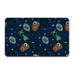 Monster Alien Pattern Seamless Background Magnet (rectangular) by Wegoenart