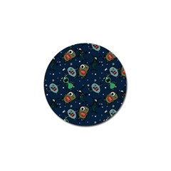 Monster Alien Pattern Seamless Background Golf Ball Marker by Wegoenart