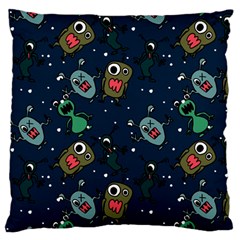 Monster Alien Pattern Seamless Background Large Cushion Case (two Sides) by Wegoenart