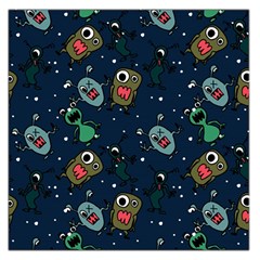 Monster Alien Pattern Seamless Background Square Satin Scarf (36  X 36 ) by Wegoenart