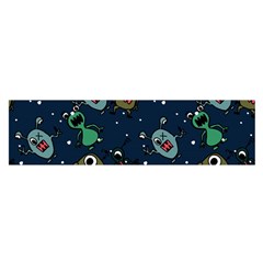 Monster Alien Pattern Seamless Background Oblong Satin Scarf (16  X 60 ) by Wegoenart