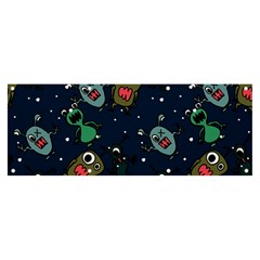 Monster Alien Pattern Seamless Background Banner And Sign 8  X 3  by Wegoenart