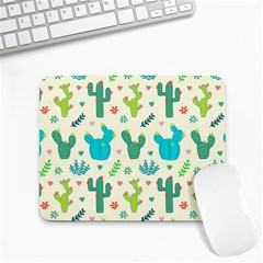 Cactus Succulent Floral Seamless Pattern Small Mousepad by Wegoenart