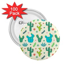 Cactus Succulent Floral Seamless Pattern 2 25  Buttons (100 Pack)  by Wegoenart