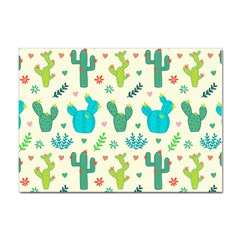 Cactus Succulent Floral Seamless Pattern Sticker A4 (10 Pack)