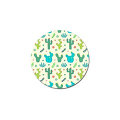 Cactus Succulent Floral Seamless Pattern Golf Ball Marker by Wegoenart