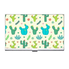 Cactus Succulent Floral Seamless Pattern Business Card Holder by Wegoenart