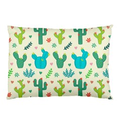 Cactus Succulent Floral Seamless Pattern Pillow Case by Wegoenart