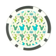 Cactus Succulent Floral Seamless Pattern Poker Chip Card Guard (10 Pack) by Wegoenart