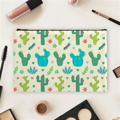 Cactus Succulent Floral Seamless Pattern Cosmetic Bag (large) by Wegoenart