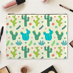 Cactus Succulent Floral Seamless Pattern Cosmetic Bag (xl) by Wegoenart