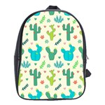 Cactus Succulent Floral Seamless Pattern School Bag (Large) Front