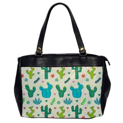 Cactus Succulent Floral Seamless Pattern Oversize Office Handbag by Wegoenart