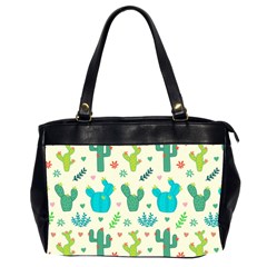 Cactus Succulent Floral Seamless Pattern Oversize Office Handbag (2 Sides) by Wegoenart