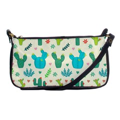 Cactus Succulent Floral Seamless Pattern Shoulder Clutch Bag by Wegoenart