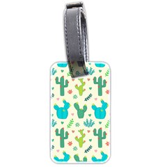 Cactus Succulent Floral Seamless Pattern Luggage Tag (two Sides) by Wegoenart