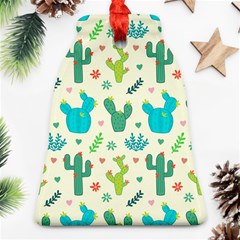 Cactus Succulent Floral Seamless Pattern Ornament (bell) by Wegoenart