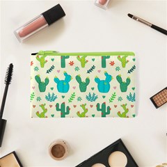 Cactus Succulent Floral Seamless Pattern Cosmetic Bag (xs) by Wegoenart