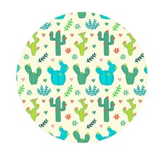 Cactus Succulent Floral Seamless Pattern Mini Round Pill Box (pack Of 5)