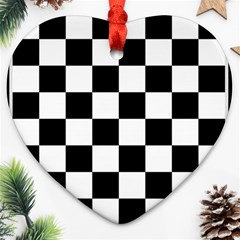 Chess Board Background Design Ornament (heart) by Wegoenart