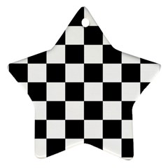 Chess Board Background Design Star Ornament (two Sides) by Wegoenart