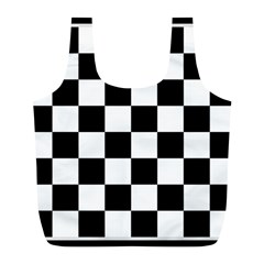 Chess Board Background Design Full Print Recycle Bag (l) by Wegoenart