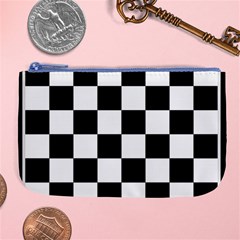 Chess Board Background Design Large Coin Purse by Wegoenart