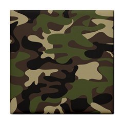 Texture-military-camouflage-repeats-seamless-army-green-hunting Tile Coaster by Wegoenart