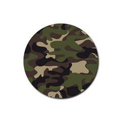 Texture-military-camouflage-repeats-seamless-army-green-hunting Rubber Coaster (round) by Wegoenart