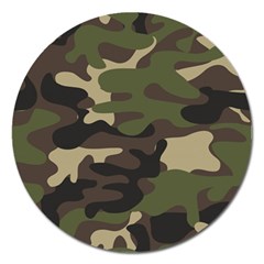 Texture-military-camouflage-repeats-seamless-army-green-hunting Magnet 5  (round) by Wegoenart