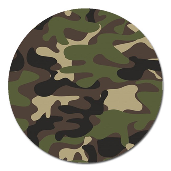 Texture-military-camouflage-repeats-seamless-army-green-hunting Magnet 5  (Round)