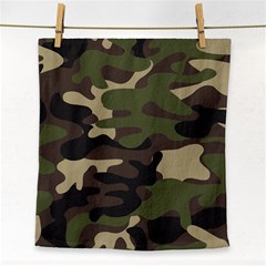 Texture-military-camouflage-repeats-seamless-army-green-hunting Face Towel by Wegoenart