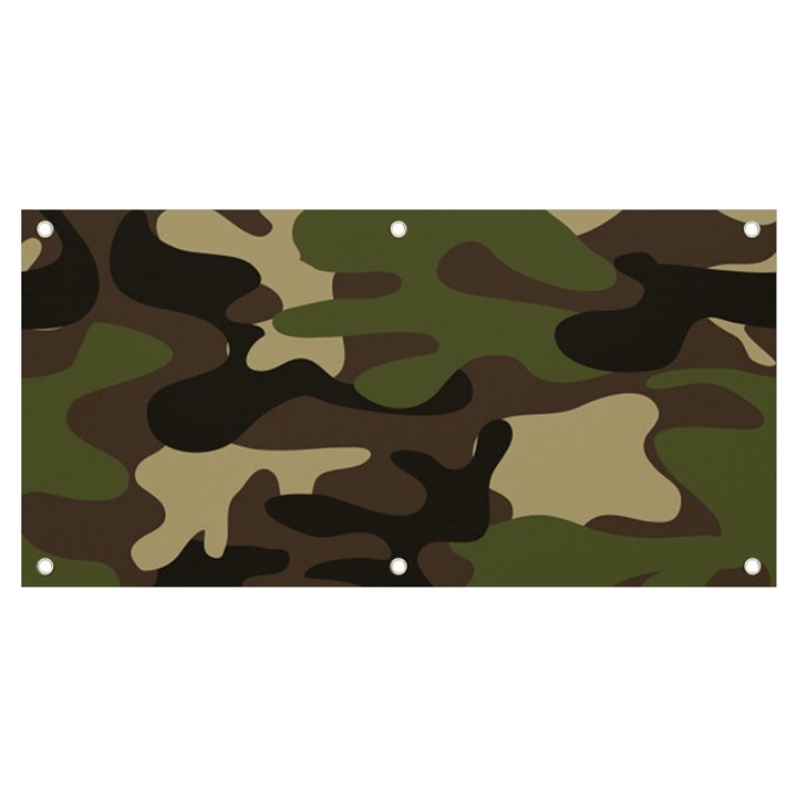 Texture-military-camouflage-repeats-seamless-army-green-hunting Banner and Sign 4  x 2 