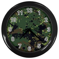 Military-background-grunge-style Wall Clock (black) by Wegoenart