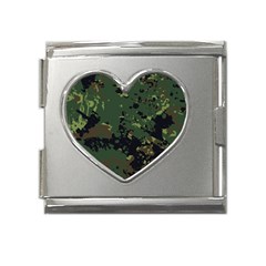 Military-background-grunge-style Mega Link Heart Italian Charm (18mm)