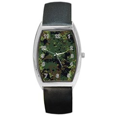 Military-background-grunge-style Barrel Style Metal Watch by Wegoenart