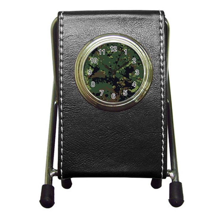 Military-background-grunge-style Pen Holder Desk Clock