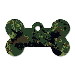 Military-background-grunge-style Dog Tag Bone (two Sides) by Wegoenart