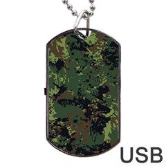 Military-background-grunge-style Dog Tag Usb Flash (one Side) by Wegoenart