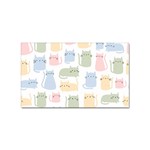 Cute-cat-colorful-cartoon-doodle-seamless-pattern Sticker Rectangular (100 pack) Front