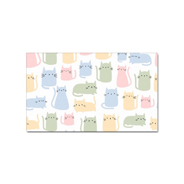 Cute-cat-colorful-cartoon-doodle-seamless-pattern Sticker Rectangular (100 pack)