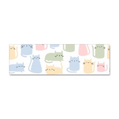 Cute-cat-colorful-cartoon-doodle-seamless-pattern Sticker Bumper (100 Pack) by Wegoenart