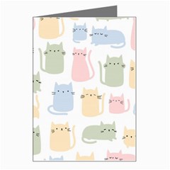 Cute-cat-colorful-cartoon-doodle-seamless-pattern Greeting Card