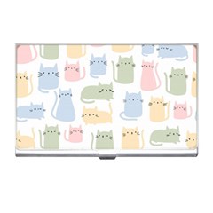 Cute-cat-colorful-cartoon-doodle-seamless-pattern Business Card Holder by Wegoenart