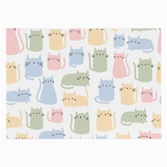 Cute-cat-colorful-cartoon-doodle-seamless-pattern Large Glasses Cloth by Wegoenart